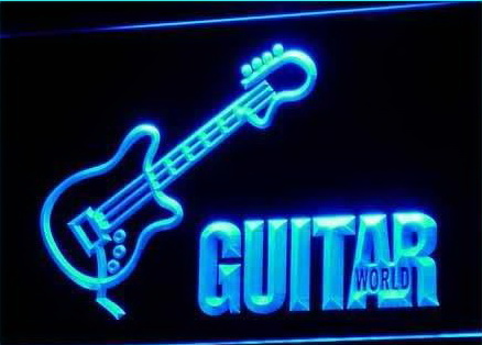 Guitar World Displays Gifts Pub Neon Light Signs